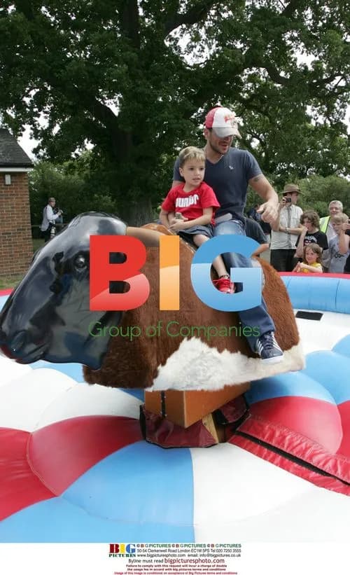 Peter Andre with kids at fair in Cowfold