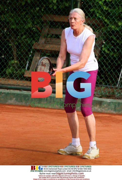 Vanessa Redgrave takes tennis break from filming