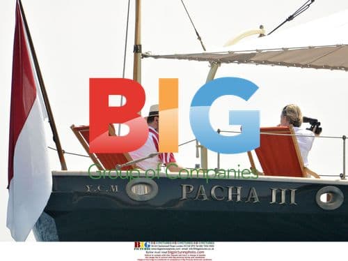 Prince Albert II and Charlene Wittstock sunbathing