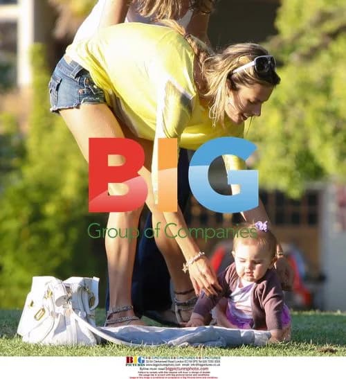 Alessandra Ambrosio with daughter at park