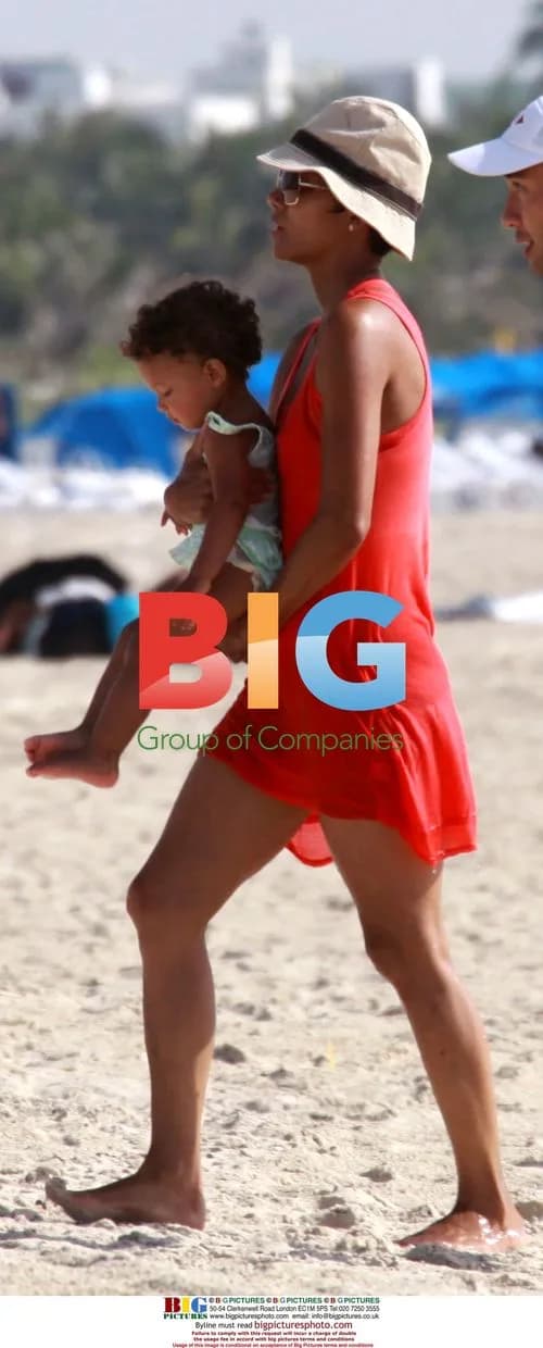 Halle Berry with daughter Nahla and partner Gabriel in Miami