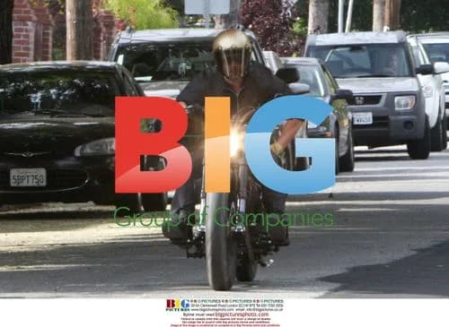 Brad Pitt rides motorcycle in LA