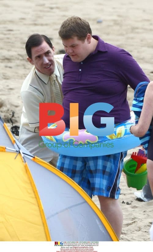 Gavin and Stacey filming on the beach