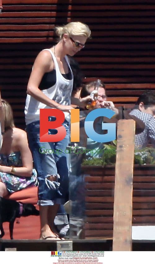 Charlize Theron at Malibu home