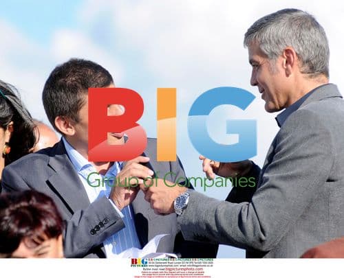 Clooney and Murray Visit L'Aquila Earthquake Site