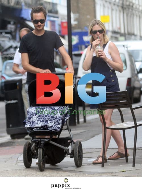 Edith Bowman, Tom Smith, and baby Rudy in London