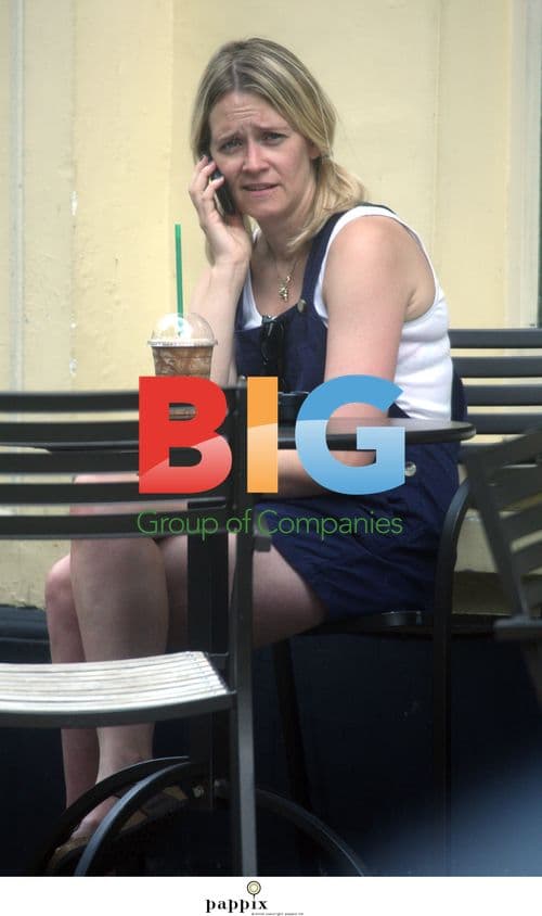 Edith Bowman with Tom Smith and baby in north London