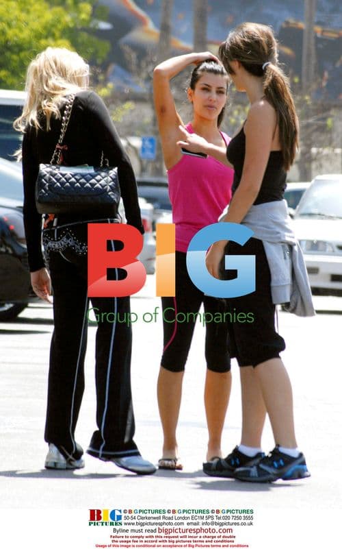 Kim Kardashian heads to the gym with the Gastineau girls