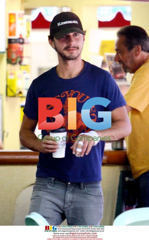 Shia Labeouf getting coffee at The Grove