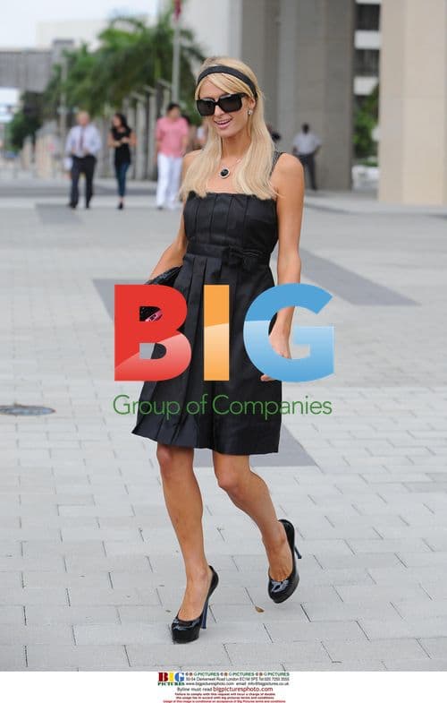 Paris Hilton Leaving Courthouse