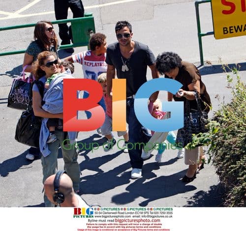 Peter Andre with family at Hastings theme park