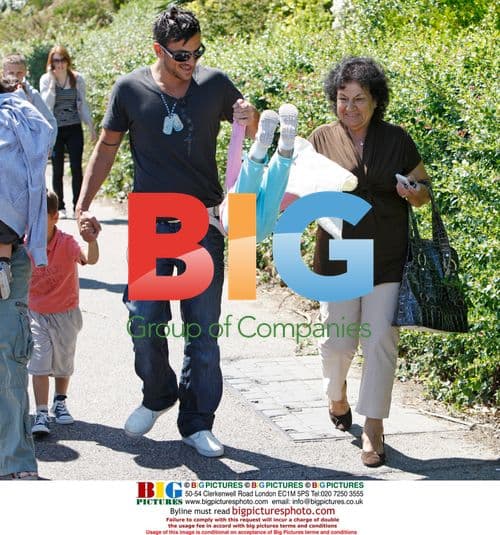 Peter Andre with family at theme park