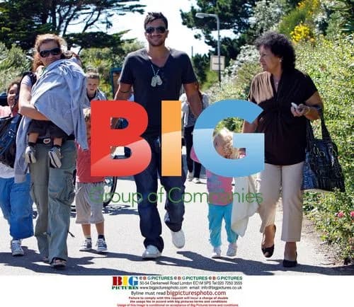 Peter Andre with family at theme park