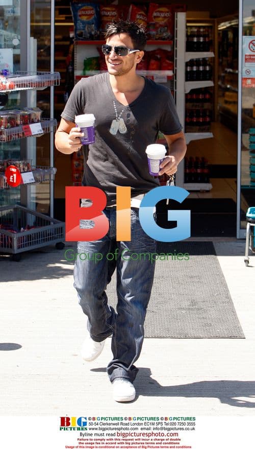 Peter Andre with family at Hastings theme park