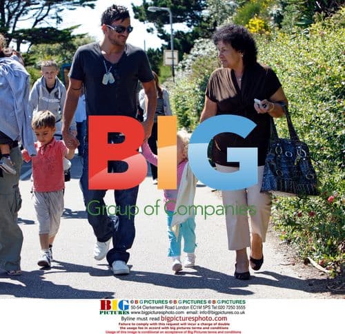 Peter Andre with family at Theme Park