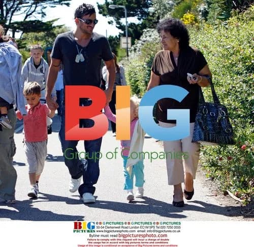 Peter Andre with family at Theme Park