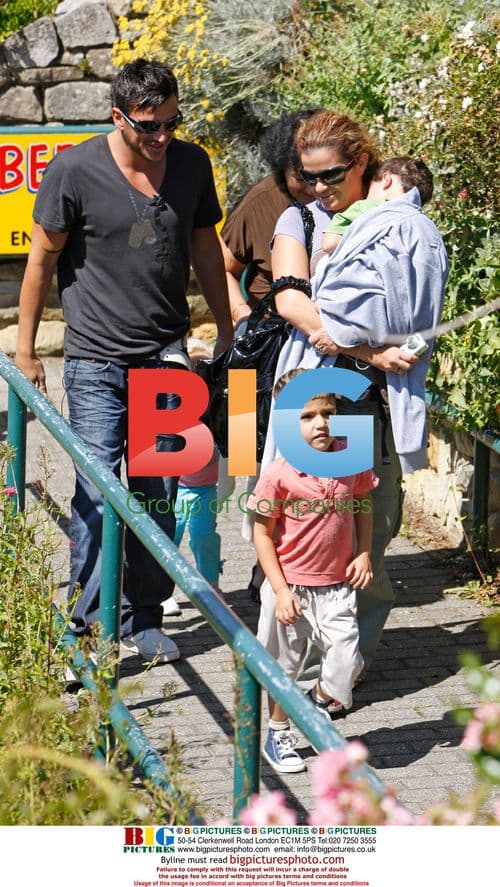 Peter Andre with family at theme park