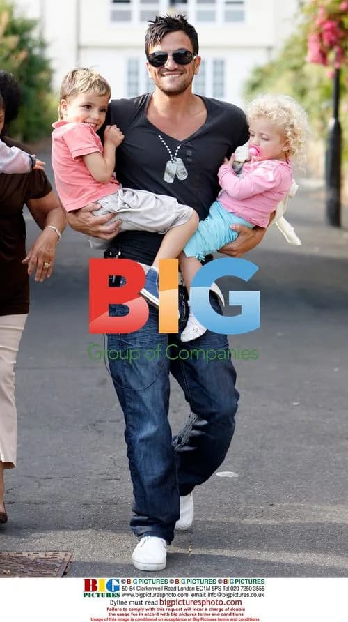 Peter Andre with family at theme park