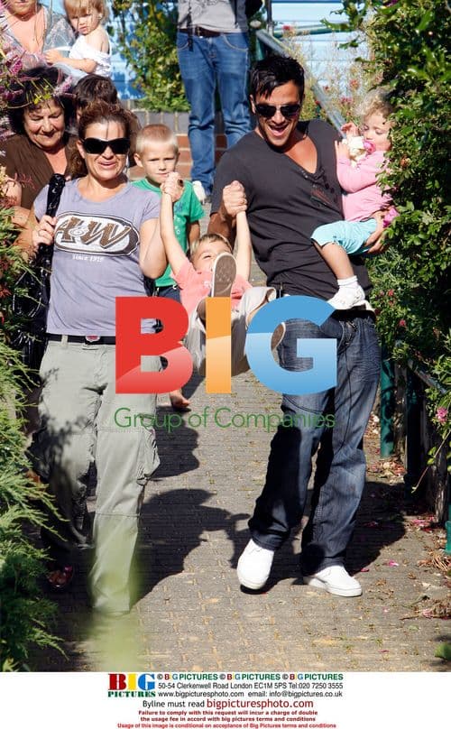 Peter Andre with family at Hastings theme park
