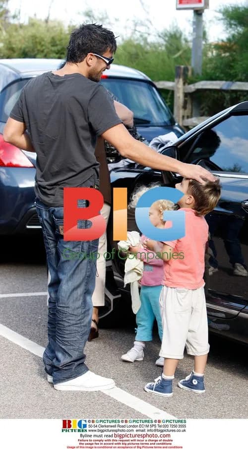 Peter Andre with family at Theme Park