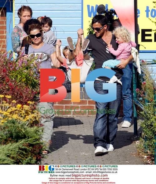 Peter Andre with family at theme park