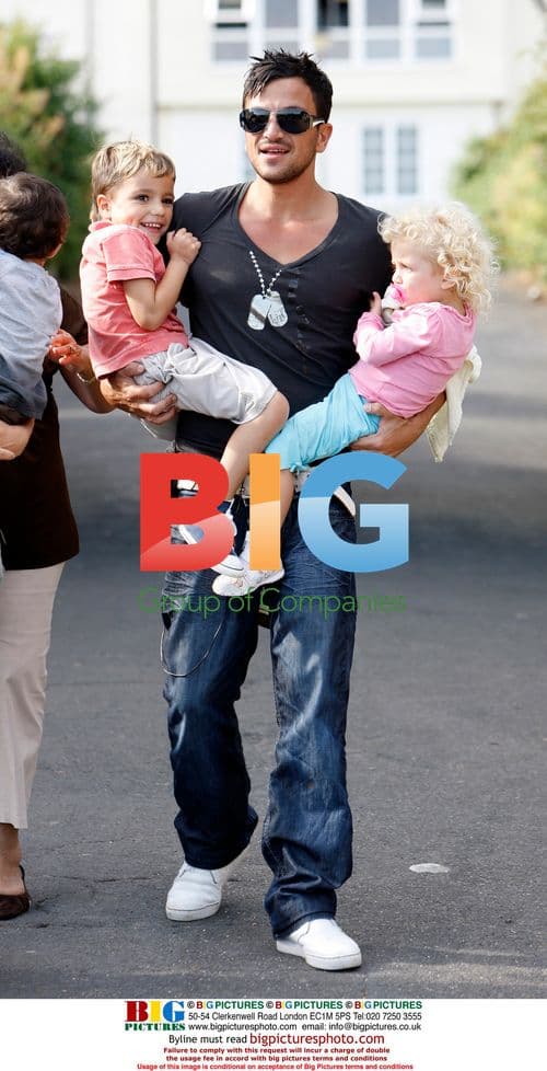 Peter Andre with family at Theme Park