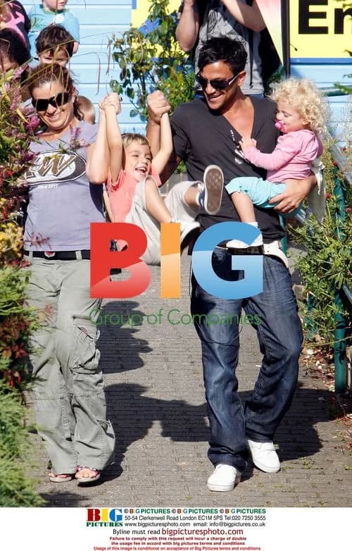 Peter Andre with family at theme park