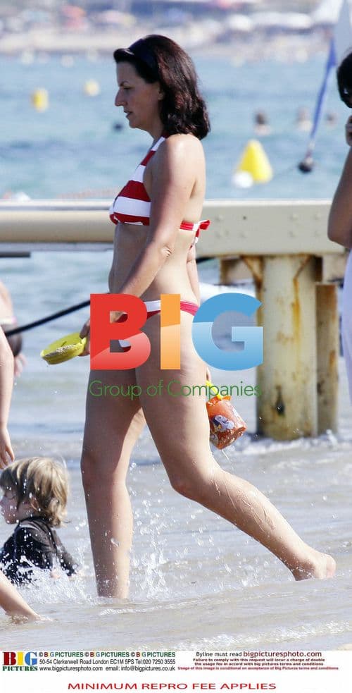 Davina McCall with family on Saint Tropez beach