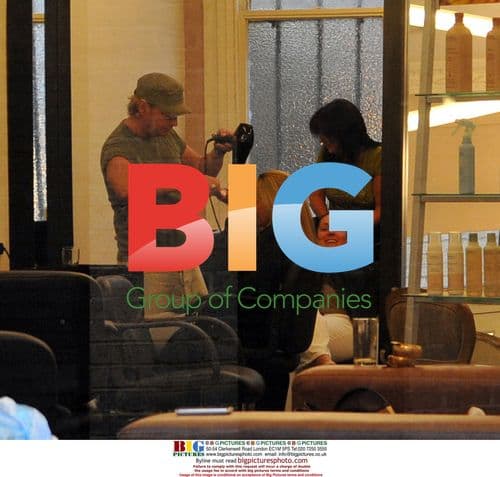 Kerry Katona and Mark Croft get soaked at Liverpool hair salon