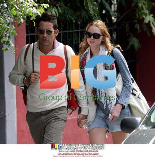 Model Lily Cole and boyfriend out in West London
