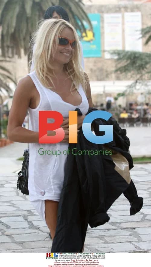 Pamela Anderson arrives at Hotel Avala in Montenegro