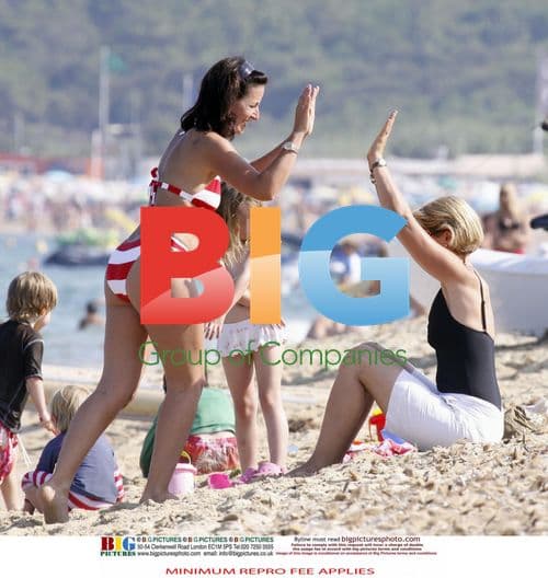 Davina McCall on beach vacation with family
