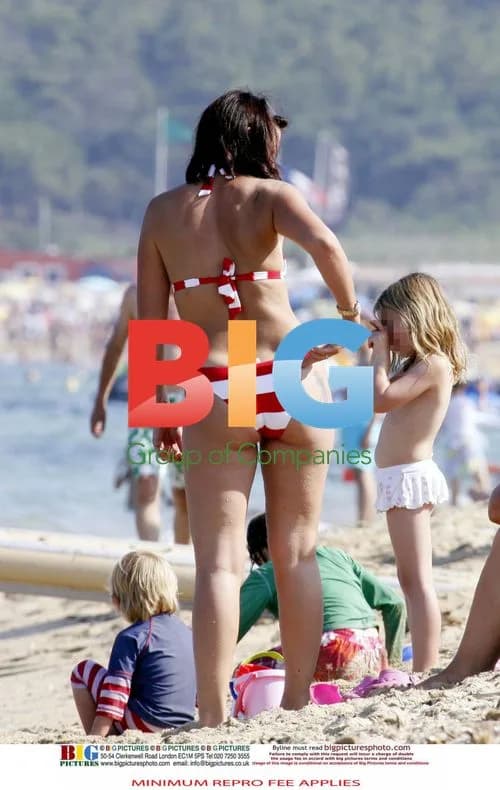 Davina McCall on Beach with Family