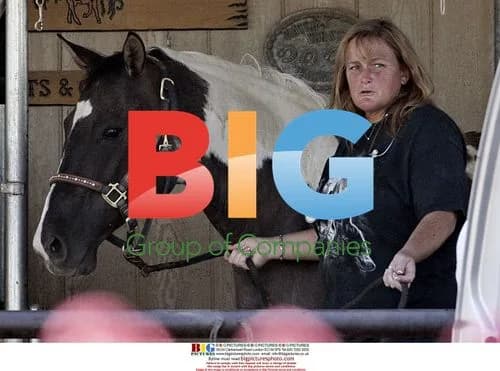 Debbie Rowe takes horse sample