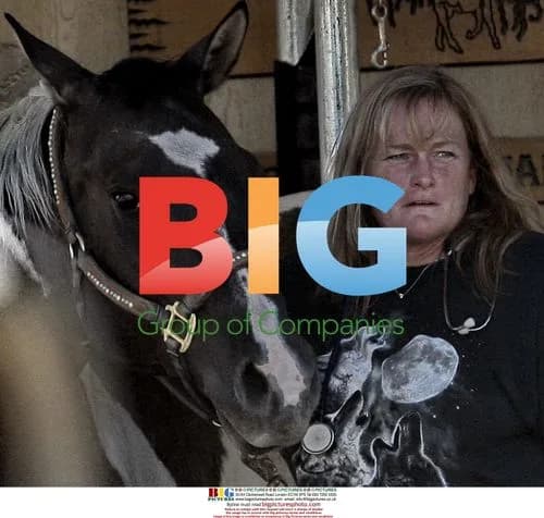 Debbie Rowe takes horse sample