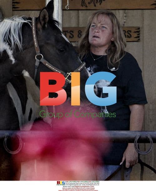 Debbie Rowe taking horse stool sample