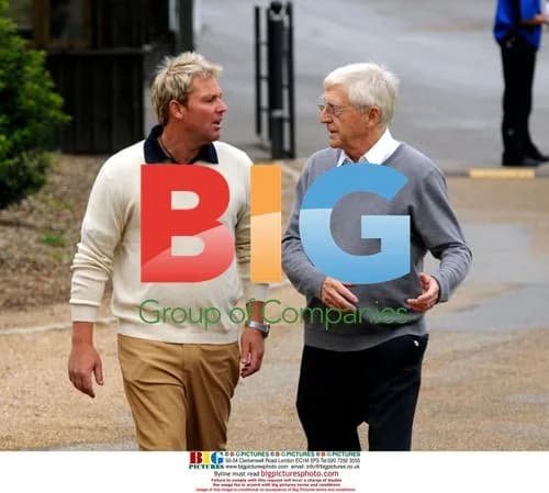 Shane Warne and Sir Michael Parkinson at The Ashes Golf Challenge