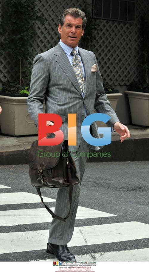 Pierce Brosnan on the set of 'Remember Me'