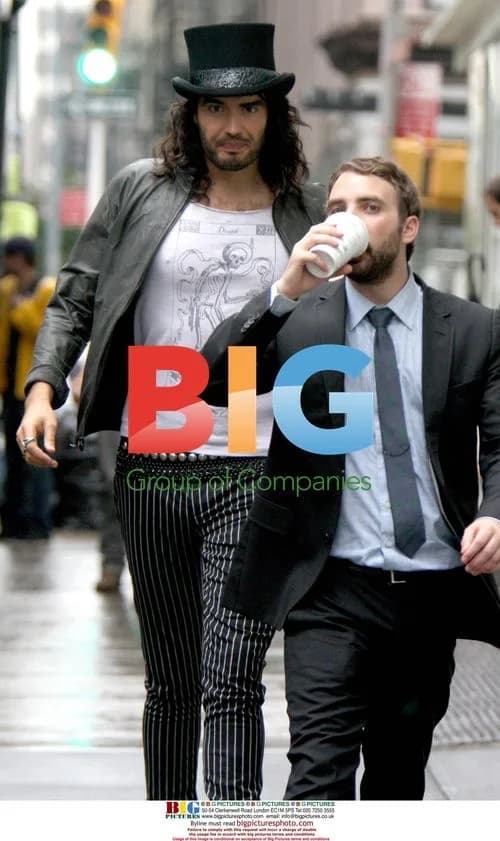 Russell Brand on set in New York City
