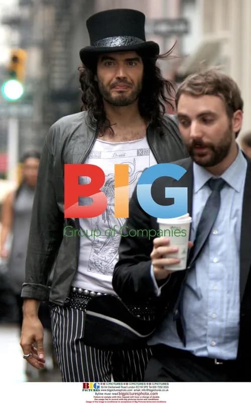 Russell Brand on location in NYC