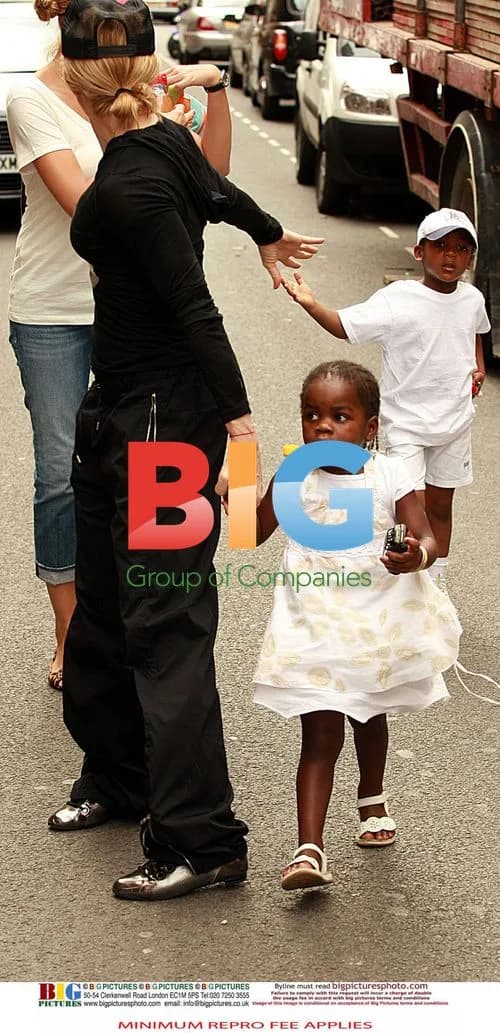 Madonna with adopted kids in London