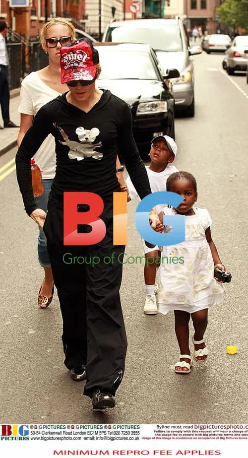 Madonna with Adopted Kids in London