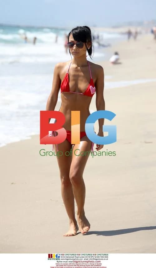 Bai Ling Spotted in Red Bikini on Venice Beach