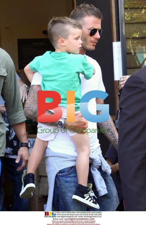 David Beckham with son at The Grove