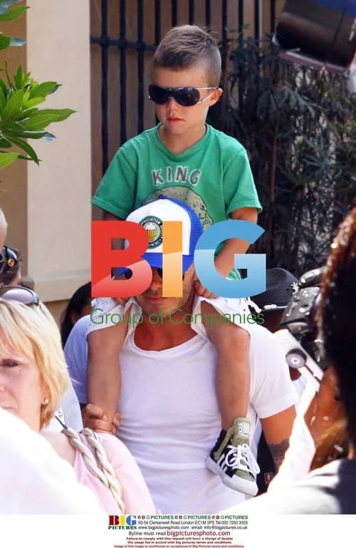 David Beckham with son at The Grove