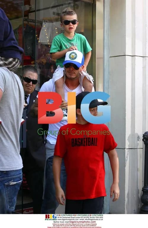 David Beckham and son at The Grove