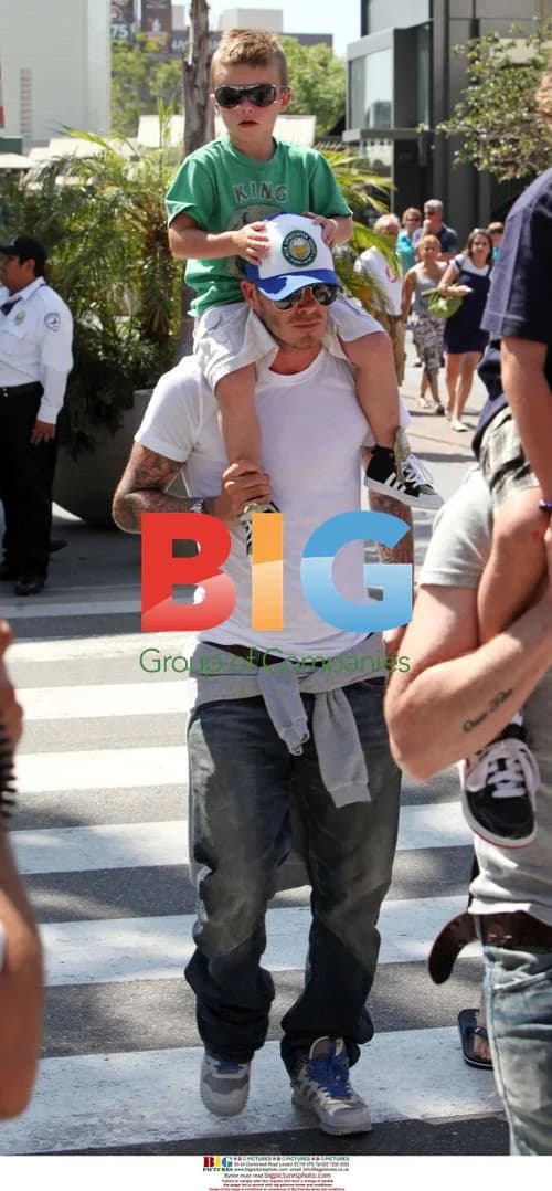 David Beckham and son at Farmers Market