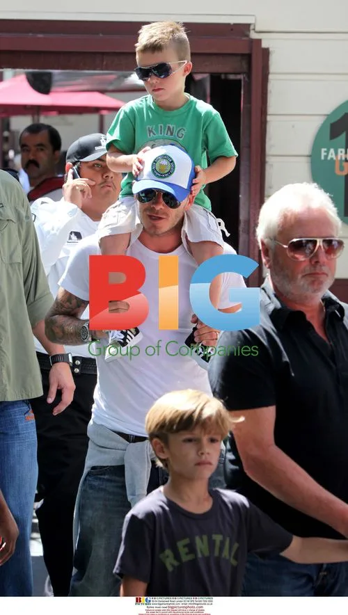 David Beckham and son at Farmers Market
