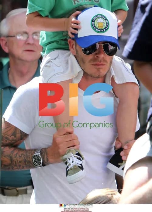 David Beckham with son at Farmers Market