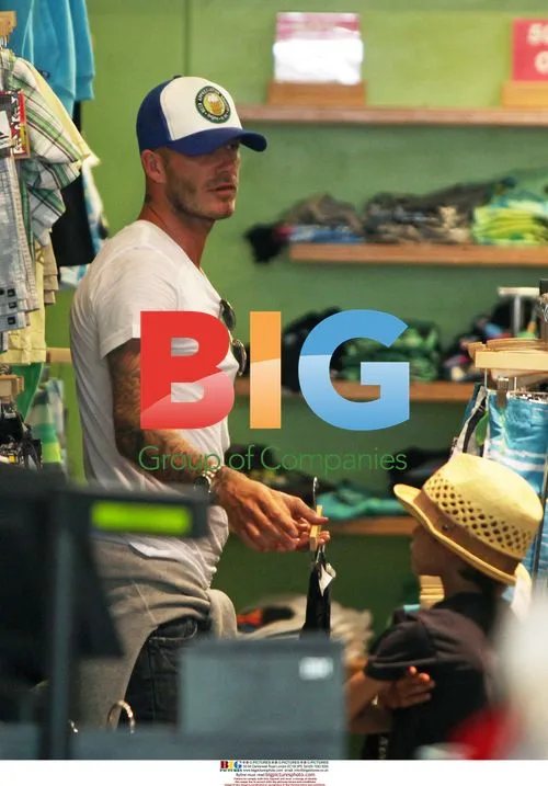 David Beckham with son at Farmers Market